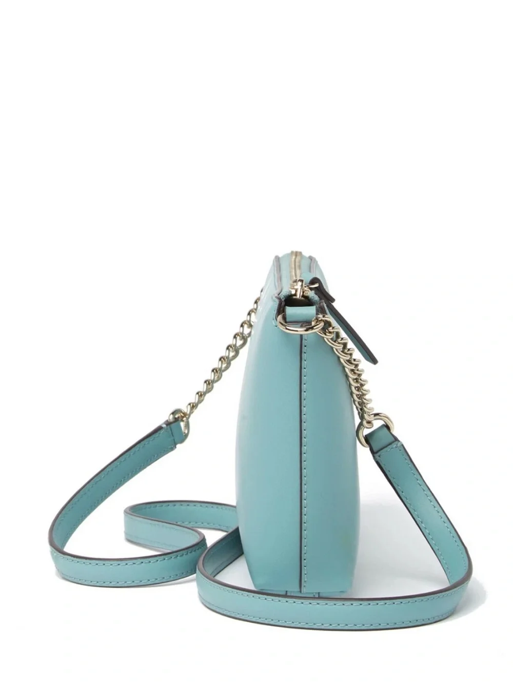 kate spade aqua blue leather crossbody with chain strap